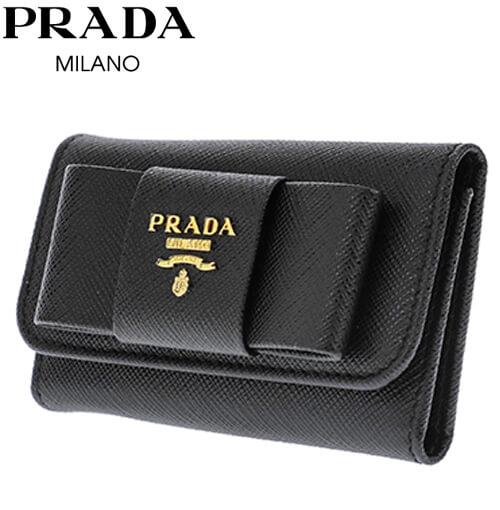 PRADA プラダキーケーススーパーコピー 6連キーケース 1PG222 S FIOCCO NER サフィアーノ メタル 革